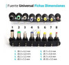 Fuente 12v 1a 12w Reales. Jack 5,5mm (interno 2,1mm) 2