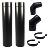2 Duto Chaminé Curva 45 E 90 De 8 Polegadas Preto Inox 0