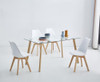 Juego De Comedor 6 Sillas Mesa Tapa De Vidrio Patas Madera 1