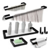 Kit De Acessorios Para Banheiro Quadrado Preto Fosco Peças 0