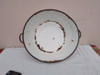 Antiguo Fuentón Enlozado Con Asas, Picado, Para Decoración 5