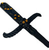 Athame Crânio Metal Tarot Negro 19 Cm Pedra Dourada 4