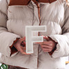 Plato Decorativo Ceramica Blanca Letra F 1