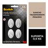 Gancho Adesivo 3m Scotch Transparente Com 4 Unidades 1