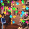 Luces Solares De Navidad, Luces De Copo De Nieve Multicolor 0