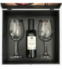 Caixa Em Mdf Com Divisoria Pára Vinho + 2 Taça + Laço 2