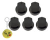 5 Botões Preto Manípulo Fogão Dako+ 1 Brinde 100% Original 0