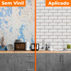 Adesivo Vinílico Impermeavel Hd Tijolo Rustico Branco 4