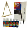 Kit Artistico Atril Bastidor Acrilicos Pinceles 0