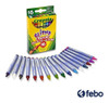 Caja Crayones Crayolas 16 Colores Surtidos Con Glitter Febo 2