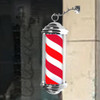 Poste De Barbeiro Luz Montado Na Parede Vermelho Branco 38cm 4