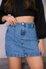 Mini Saia Jeans Com Brilho Tendência Moda Juvenil Feminina 1