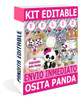 Kit Imprimible Osita Panda Oso Textos Editables 0