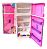 Mini Geladeira Infantil Cozinha Brinquedo Grande Menina Rosa 0