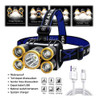 Linterna Minero Led Vincha Cabeza 5 Leds Bateria Recargable 7