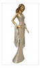 Estatueta Mulher Vestido Gala Brilho Champanhe Dourado 40cm 1