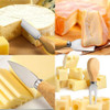 Kit 4 Facas Para Queijo Conjunto Bambu: Suporte E Tábua 5