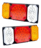 Juego Faros Led Traseros Rectangular Ambar Rojo Blanco 24v 0