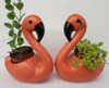 Par De Flamingo Cachepot Vaso Decorativo Cerâmica Artesanal 1