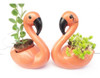 Par De Flamingo Cachepot Vaso Decorativo Cerâmica Artesanal 3
