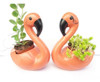 Par De Flamingo Cachepot Vaso Decorativo Cerâmica Artesanal 5