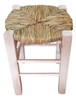 Banco/ Taburete  En Madera Y Asiento Junco 1
