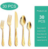 Gold Silverware Set For 6, 30-piece Stainless 2