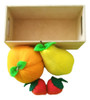 Cajon Con 4 Frutas De Tela Juguete Comiditas De Tela Jugar 4