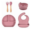 Conjunto De 5 Pratos De Jantar De Ventosa De Babador De Bebê 0 Conjunto De 5 Pratos De Jantar De Ventosa De Babador De Bebê 0
