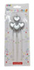 4 Velas Corazón Color Plateado 1