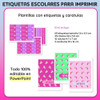 Kit Imprimible Etiquetas Escolares Unicornio 2