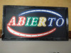 Cartel Abierto Con Led En Colores Y Pintado 1