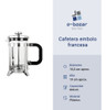 Cafetera Francesa Tetera A Embolo Prensa Vidrio Acero 800ml 1