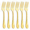 Juego De 6 Tenedores De Ensalada Dorados, 6.9 0