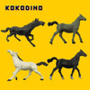 Caballo Rabicano Negro Potro Juguete De Goma Granja Kokodino 3