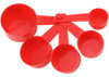Conjunto Colheres De Medida Vermelho Em Plástico 5 Peças 0