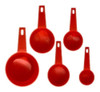 Conjunto Colheres De Medida Vermelho Em Plástico 5 Peças 4