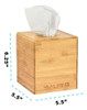 Cubierta De Caja De Pañuelos Cuadrada De Madera De Bambú De 2