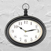 Tryltry Reloj De Pared Retro Ovalado Negro, Estilo Vintage R 3