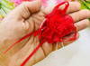 100 Pcs Flor De Tecido Rococo Com Fitas 6cm Vermelha 1