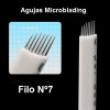 5 Agujas Filos Flex Blancos 7, 9, 12, 14 Microblading 1