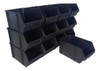Kit 12 Caixa Box Gaveteiro Industria Bin Preta N5 12x15x23cm 0
