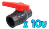 10 Llaves Paso Válvula Esférica Plástica Pvc 1½´ Para Agua 1