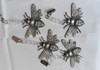 Set 4 Pesas Para Mantel Abeja Metal Plata Envejecido 1