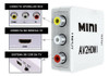 Kit Conversor Adaptqador Converte Av Rca P/ Tv Hdmi Completo 2