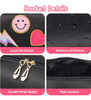 Agokud Preppy Patch Makeup Bag Pu Leather Waterproof Portabl 2