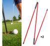 2 Bastões De Alinhamento De Golfe, Hastes De Vermelho 5