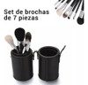 Maquillaje, Set 7 Brochas Básicas Cabo Corto Con Posavaso 2