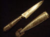 Hermoso Y Antiguo Cuchillo El Chaja Mango Y Vaina Trabajados 2