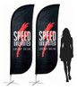2 Fly Banner Pluma 260 Cm Impresion Mastil Base Y Contrapeso 0